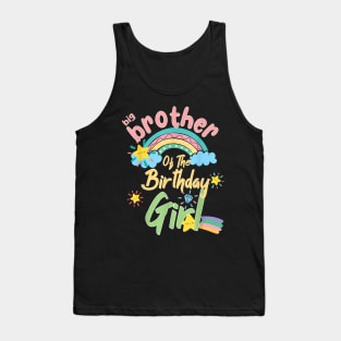 Big Brother Of The Birthday Girl Rainbow Matching Family Tank Top